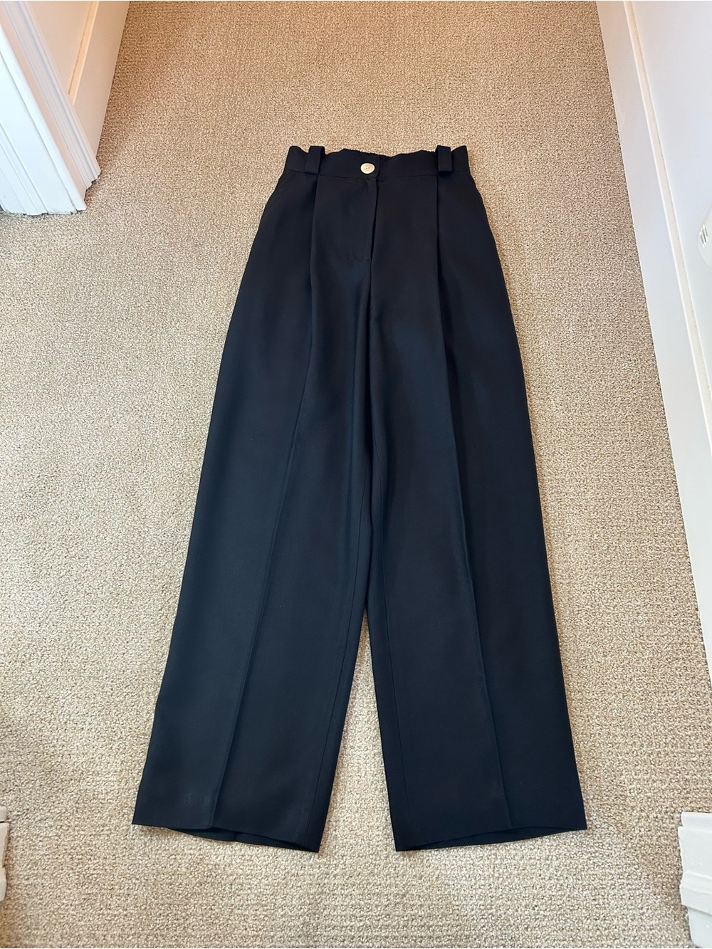 Vintage Henri Bendel 100% Black Silk Pant Size Small